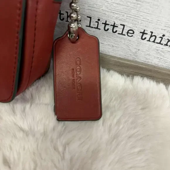 COACH Bleecker Penny Crossbody Bag Red Leather Turnlock NWT (Some Scuffing) - Picture 7 of 16